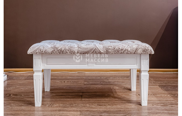 Банкетка с каретной стяжкой (белая эмаль)